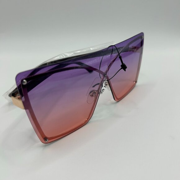 Oversized Ombre Box Shades - Purple to Red - Picture 3 of 5